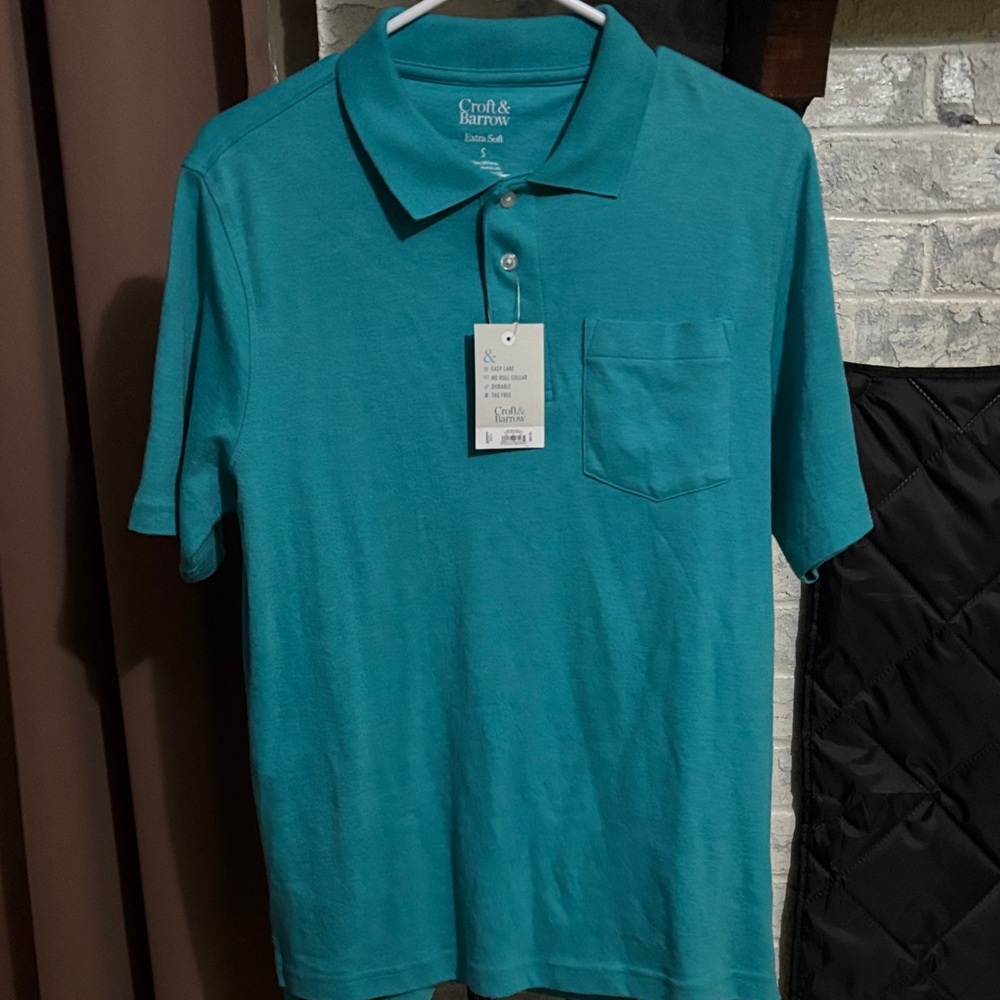 croft & barrow Men's Aqua Polo Shirt